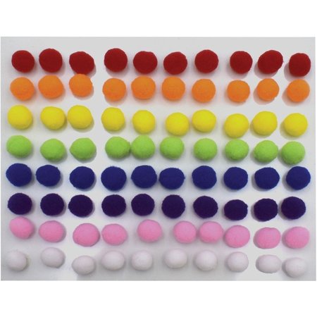 CREATIVITY STREET Pom Pons, 1-1/2"Wx9-1/4"Lx11-3/4"H, 240/PK, Assorted PK PACAC813001